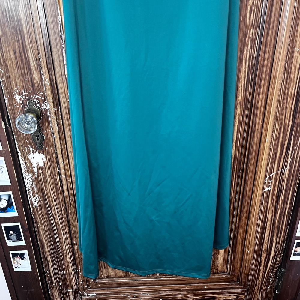 Popilush Built-In Shapewear Maxi Dress Emerald Green 3XL Adjustable Straps Jewel - Picture 8 of 13